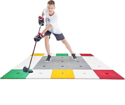 Hockey Revolution 360 Zone Lit - Professional Training Flooring Tiles - Improve StickHandling and Moving, Speed on Ice, Exercise, Fitness - Indoor and Outdoor Practice Zone with Hockey Trainer App