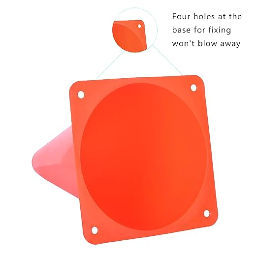 Alyoen 9 inch Orange Traffic Cones, Plastic Sport Cones, Soccer Training Cones for Outdoor Activity & Festive Events (Sets of 10/15/ 20)
