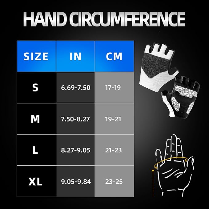 Cycling Gloves for Men Women, Half Finger Bike Gloves for Biking, Gym, Weight Lifting, Rowing, Riding, Outdoor Sports