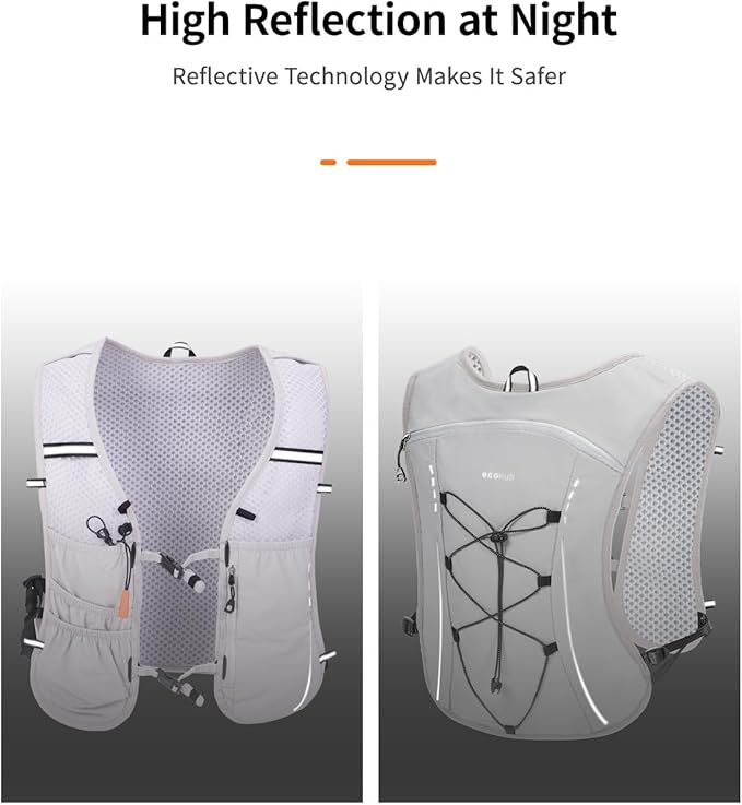 ECOHUB Running Hydration Vest Backpack,Lightweight Breathable Pack with 2L Water Bladder Bag Daypack for Hiking Trail Running Cycling Race Marathon for Women Men