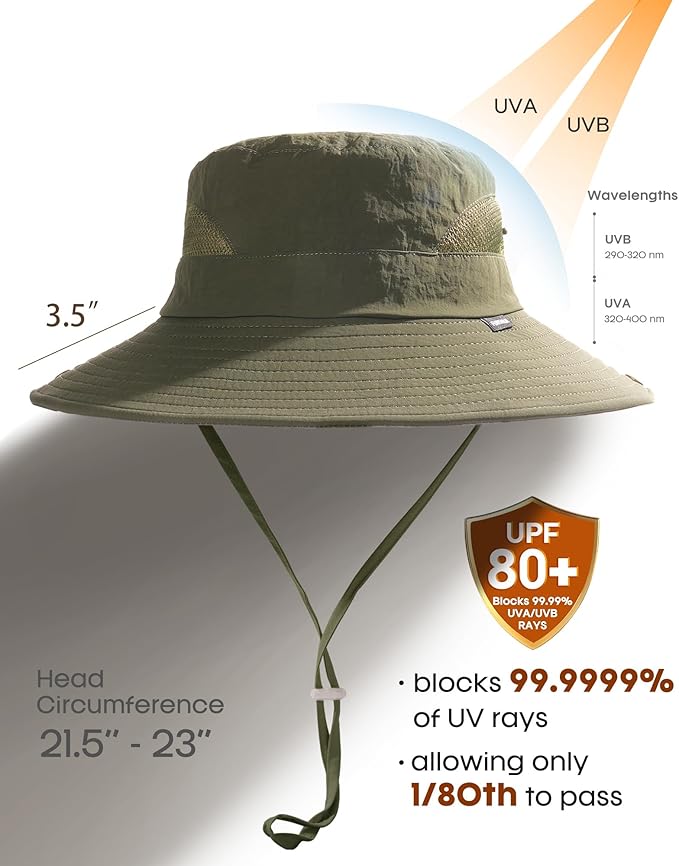 FURTALK Womens Sun Hat with Ponytail Hole Beach Hiking Summer Wide Brim UPF 80+ Outdoor Protection Foldable Bucket Hat
