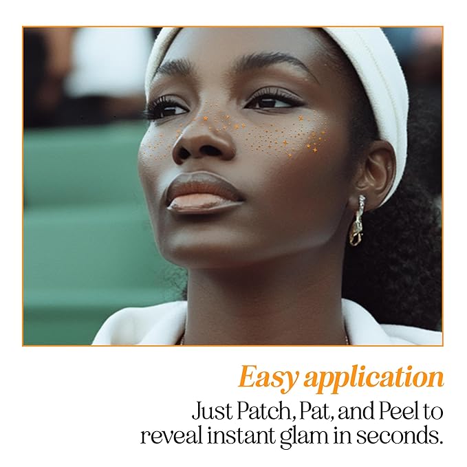 Fazit Makeup Patches - Orange Speckles - Waterproof - Temporary Face Patches for Women - 6 Count