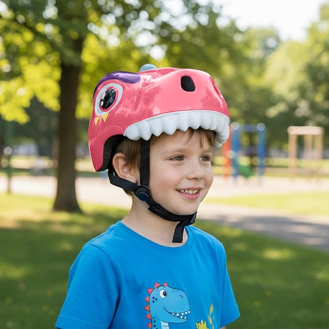 Dinosaur Bike Helmet for 1-3-5-8 Toddler Baby Kids, Lightweight Bicycle Helmet for Cycling Skateboard Roller Skate & Multi-Sports,2 Sizes for Boys and Girls