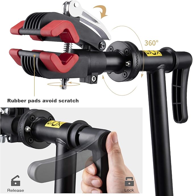 CXWXC Bicycle Repair Stand for Bike Maintenance, Up to 30 kg, Height Adjustable, Foldable and 360° Rotatable Bike Maintenance worktand for MTB, Road Bike