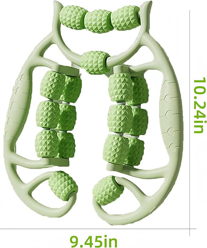 Deep Tissue Massage Roller for Legs Leg Massager Roller Thigh Massager PP 18-Wheel 9.45x10.24x4.33in Pink/Green for Home Fitness Muscle Recovery Men Women (18Wheels,Pink)