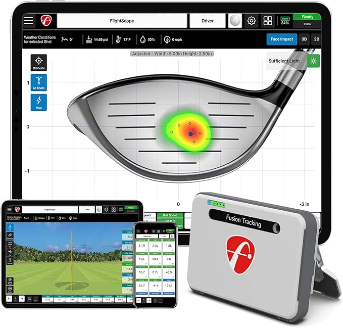 FlightScope Mevo+ Portable Golf Launch Monitor, Rangefinder and Simulator with Signature Power Bundle | 20+ Full Swing & Short Game Data Stats, 12 Courses, 17 Practice Ranges Included