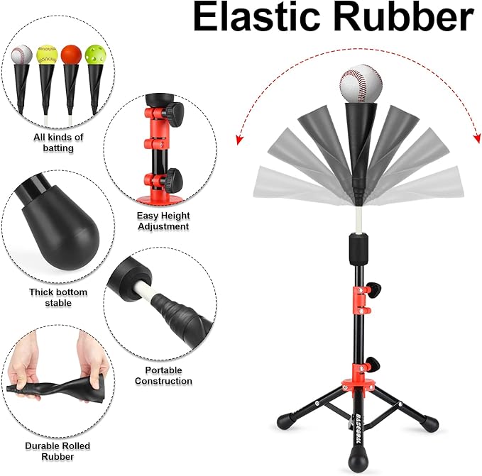 Baseball Tee for Kids,Youth Stand Set,Teeball Set,Youth Baseball,Softball Batting Tee Set,Easy Adjustable Height