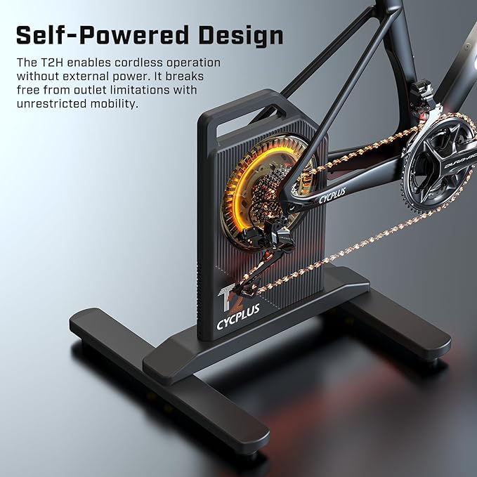CYCPLUS T2H Smart Bike Trainer - 2200W Brushless Motor, 20% Gradient Simulator, BLE/ANT+ Dual Mode, Virtual Shifting Ready, Triple Silent Design with Dual Cooling Fans