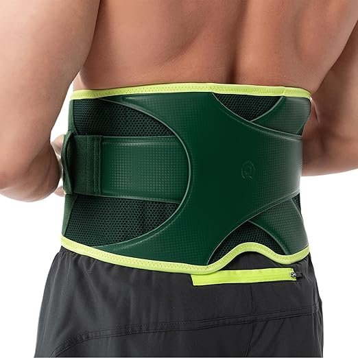 Back Brace for Lower Back Pain Relief, 8X Powerful Support System,Lumbar Support Belt for Men & Women Ergonomic 3D knitted Design with Adjustable Strap for Fitness Running Home Pilates Green L
