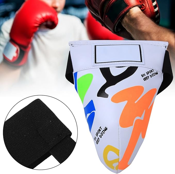 Groin Protector Boxing, Groin Guard Boxing, Children Boxing Groin Protector, for Boxing Taekwondo Muay Thai Training, White