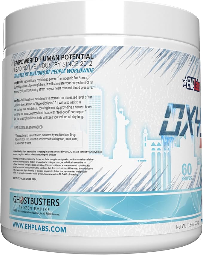 EHP Labs x Ghostbusters OxyShred Pre Workout Powder Supplement - Preworkout Powder with Acetyl L Carnitine, Energy Boost Drink - Frosty Big Apple, 60 Servings