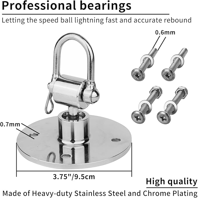 Heavy Duty Adjustable Speed Bag Platform Kit 24" + Speed Punching Ball (10"x7") Adjustable Height Wall Mount Professional Fitness Ball Boxing Reaction Training Kit