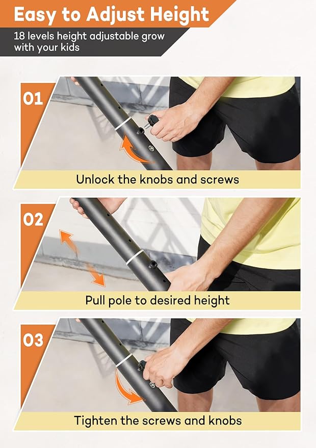 Aimking Basketball Hoop Outdoor 3.3-10FT 5s-Rapid-Adjustable, 40/44 inch Shatterproof Backboard & Enlarged Base, Portable Basketball Hoop & Goal for Kids/Adults/Families in Poolside/Backyard/Indoor