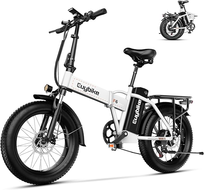 Foldable Electric Bike for Adults, 30+MPH, 48V 20Ah Removable Battery up to 80Miles, 20" Fat Tire Peak 1000W Motor Dirt Ebike Adult Electric Bicycle for City Commute Beach Mountain Adventurous E Bike