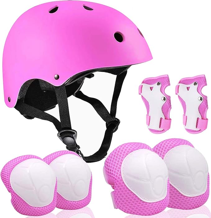 Adjustable Helmet for Ages 5-16 Kids Toddler Boys Girls Youth,Protective Gear with Elbow Knee Wrist Pads for Multi-Sports Skateboarding Bike Riding Scooter Inline skatings Longboard Roller Skate