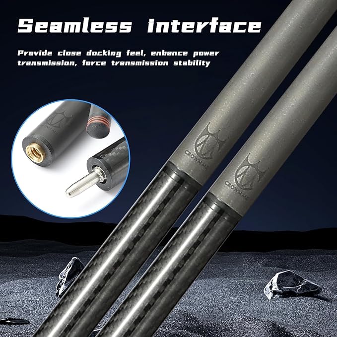 CROWN ME Carbon Fiber Break Pool Cue Stick 20OZ Weight, 13mm Tip Break Carbon Fiber cue, 58" Cue Stick