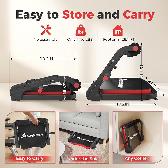 Ab Machine,Sit Up Exercise Equipment& Core Machine, Workout Equipment,Adjustable Ab Trainer with 3 Resistance Levels and Removable Auxiliary Handle,Home Gym Fitness Equipment for All Ages