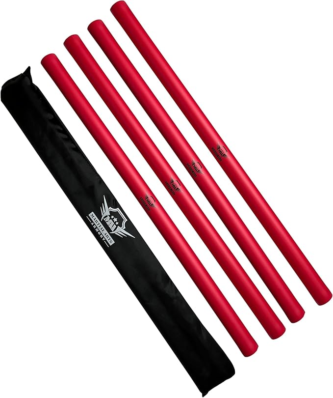 Foam Padded Escrima Sticks for Safe Practice Training with Carry Bag Case - 4 Pack