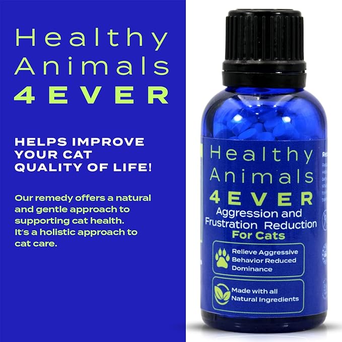 HealthyAnimals4Ever HA4E - Calming Tablets for Stressed and Aggressive Cats - Reduce Cat Aggression & Promote Relaxation - All-Natural, Homeopathic Remedy - 300 Tablets