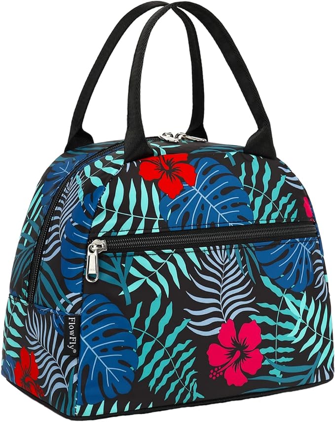 FlowFly Insulated Lunch Cooler Bag - Tote Bag Organizer for Women/Men, Leaf