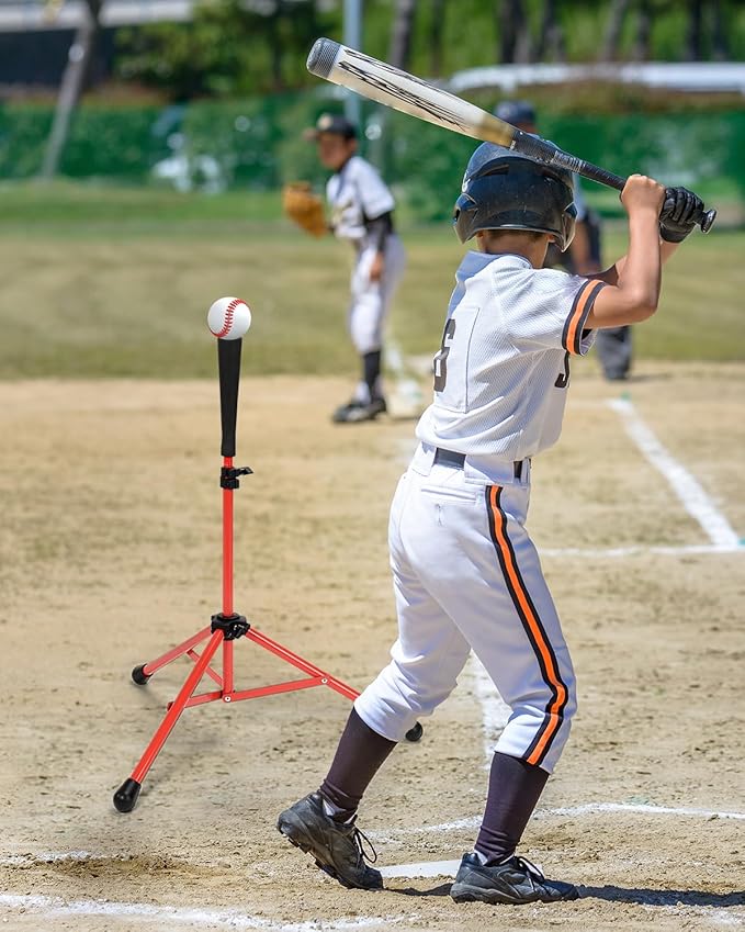 Gonex Baseball Softball Practice Hitting Batting Tripod Stand Rubber Tee Collapsible Portable with Carrying Bag