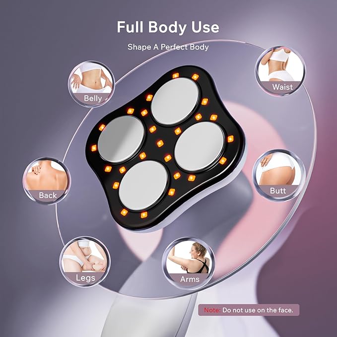 Depsoul Cellulite Massager Cordless Body Massage Tool - 3 Modes 10 Levels with Heating Function Electric Massager for Belly, Arm, Waist, Leg, Butt, Back