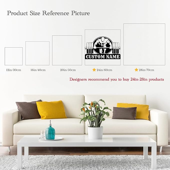 Customized Metal Gym Name Sign, Personalized Sports Room Wall Art,Metal Gym Sign,Unique Fitness Wall Sign, Gym Lovers Unique Gift, Gym Wall Art,Training Center Sign (Style-14)