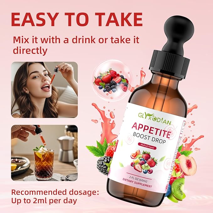 Appetite Booster Drops ：Premium Dietary Supplement for Kids Women Promotes Healthy Eating Improves Digestive Intestinal Health Aids Fast Digestion Absorption Support Growth Mixed Fruit Flavor