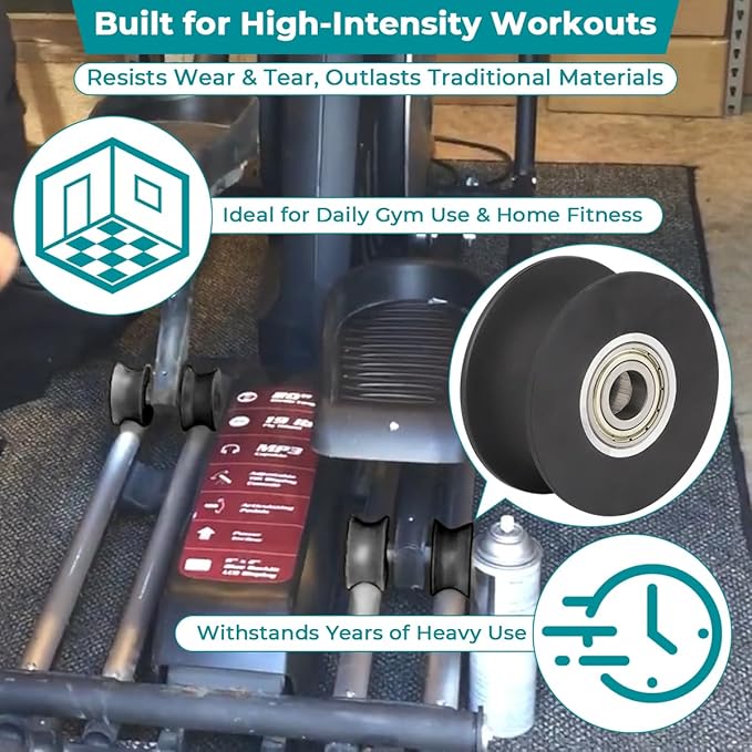 Elliptical Roller Wheel 340773 Polyurethane 90°Hardness Quiet LongLasting Fits For TreadLife For ProForm For NordicTrack