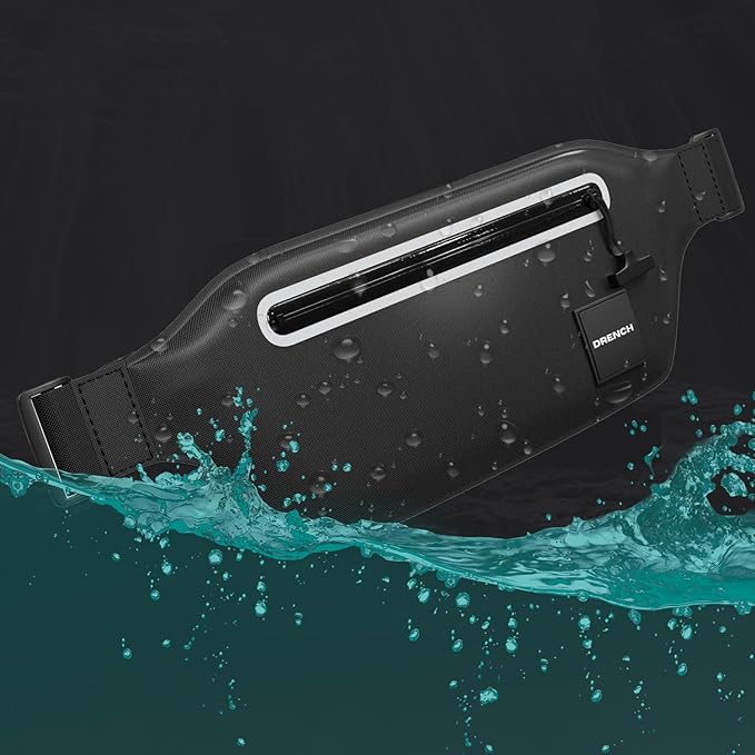 DRENCH 100% Underwater Waterproof Fanny Pack. Waist Pack. Submersible Waterproof Phone Pouch. Dry Bag for Swimming, Boating, SUP & Snorkelling. Underwater Phone case. Floating Belt Bag