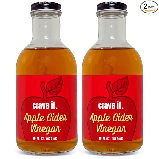 Crave It. Apple Cider Vinegar with Mother - Gut Health & Digestion - Made with Utah Honey - 16oz - 2pk