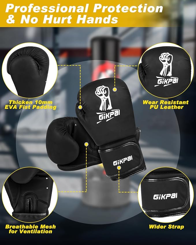 GIKPAL Freestanding Punching Bag with Boxing Gloves, Heavy Boxing Bag with Stand for Adult, Kickboxing Bag for MMA Martial Arts Boxing Traning