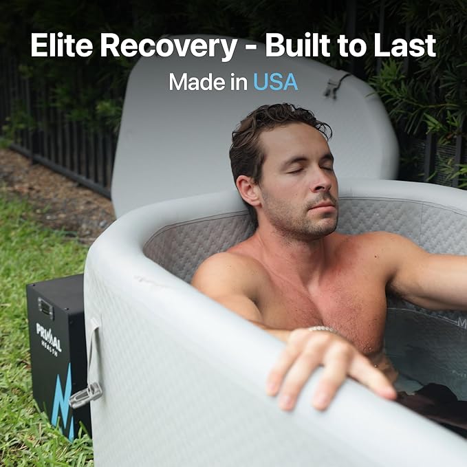 Cold Plunge Tub with Water Chiller (Maintains 37°F) – Complete Ice Bath Tub With Chiller – Ice Bath Water Chiller System with Hoses & Pumps – Cold Plunge Chiller for Recovery, Athletes & Home Use