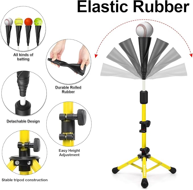 Baseball Tee for Kids,Batting Tee,Softball Tee,Youth Hitting Tee,Teeball Tee,Travel Tee,Easy Adjustable Height