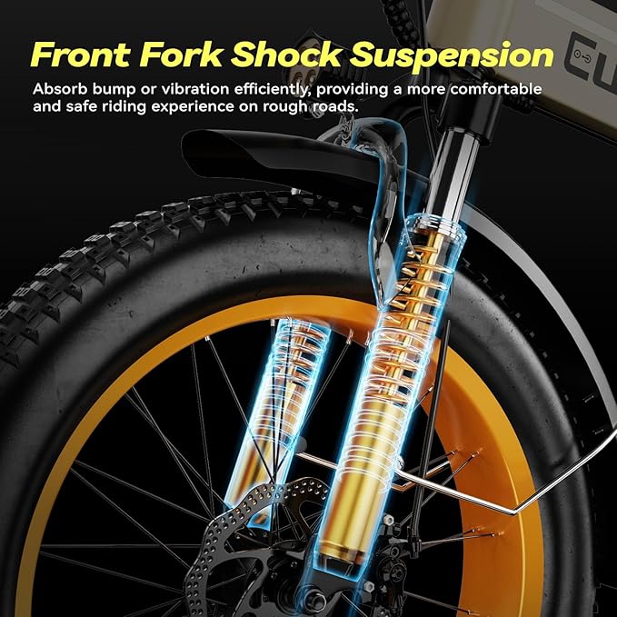 Foldable Electric Bike for Adults, 30+MPH, 48V 20Ah Removable Lithium Battery up to 80Miles, 20" Fat Tire 1000W Peak Motor Dirt Ebike Adult Electric Bicycle for Commute Beach Mountain E Bike