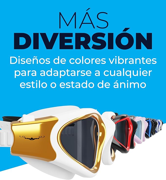 AqtivAqua Swimming Goggles, DX Wide View Swim Goggles for Adult Men Women, Anti Fog No Leaking