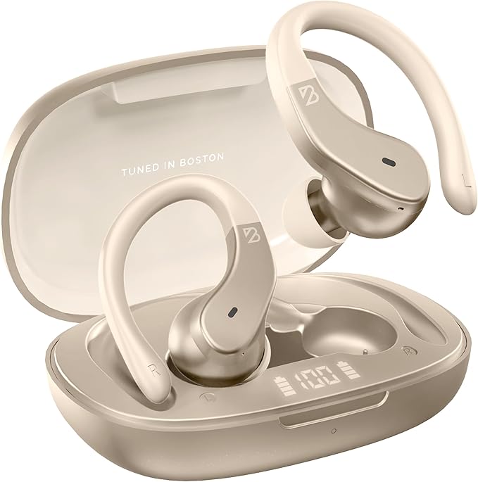 Back Bay Audio - Runner's Wireless Earbuds Bluetooth Headphones for Sports, Hook Over The Ear Buds, Deep Bass, Wrap Around Earphones with Earhooks for Running, Workout Wireless Headphones for The Gym