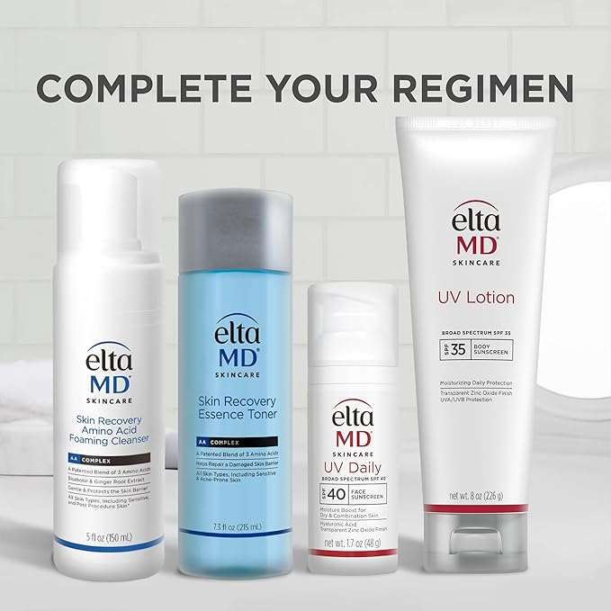 EltaMD UV Daily SPF 40 Face Sunscreen Moisturizer with Zinc Oxide, Daily Face Moisturizer with SPF, Sunscreen, For Dry Skin 1.7 oz Pump (Pack of 2)