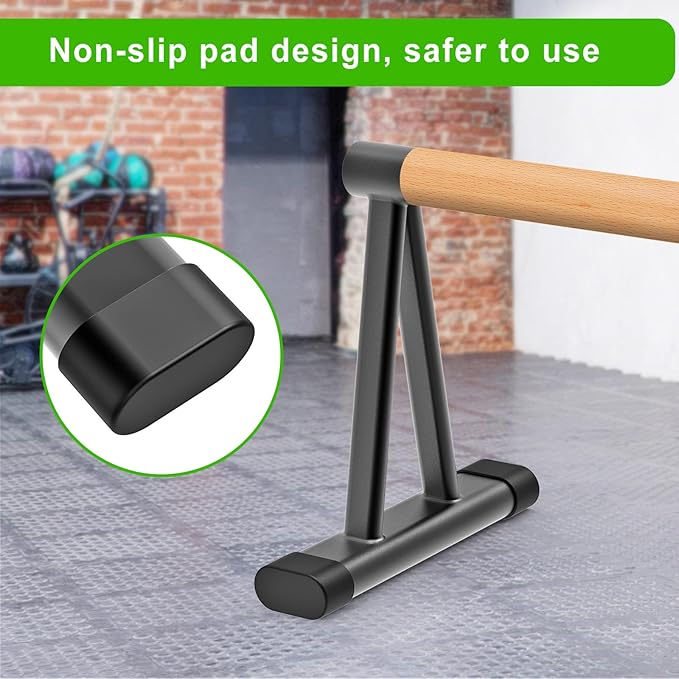 Dolibest Push Up Bar, 12'' High Parallettes Bars with 8 Rubber Feet & Comfortable Handle, Dip Bars with Stable Triangle Base for Calisthenics, Handstand, Gym & Home Exercise, Easy Assembly (600LB)