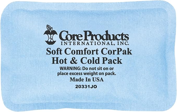 Core Products Soft Comfort CorPak – Reusable Hot & Cold Therapy Pack, Ice Pack for Injuries, No-Frost Compress for Muscle, Back & Joint Pain Relief – 3" x 5", Made in USA