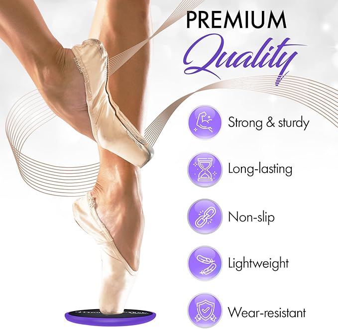 Ballet Pirouette Disc for Dancers - Portable Turn Disc for Dancing on Releve, Gymnastics and Ice Skaters - for Better Pirouette Technique, Releve, Turns and Dance Spinning