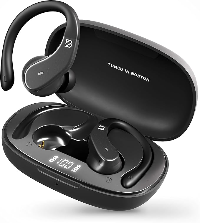 Back Bay Audio - Runner's Wireless Earbuds Bluetooth Headphones for Sports, Hook Over The Ear Buds, Deep Bass, Wrap Around Earphones with Earhooks for Running, Workout Wireless Headphones for The Gym