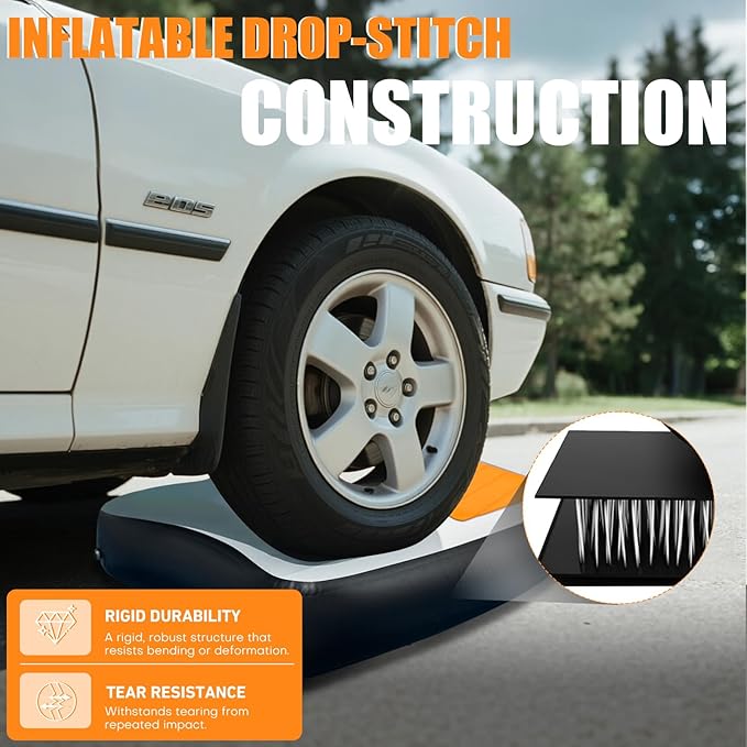 Inflatable Hot Tub Steps with EVA Non-Slip Surface, Drop Stitch Detachable 2-Piece Spa Stairs for Jacuzzi and Bathtub, Portable Durable Steps for Indoor and Outdoor Hot Tub, 37" × 32" × 15.7"