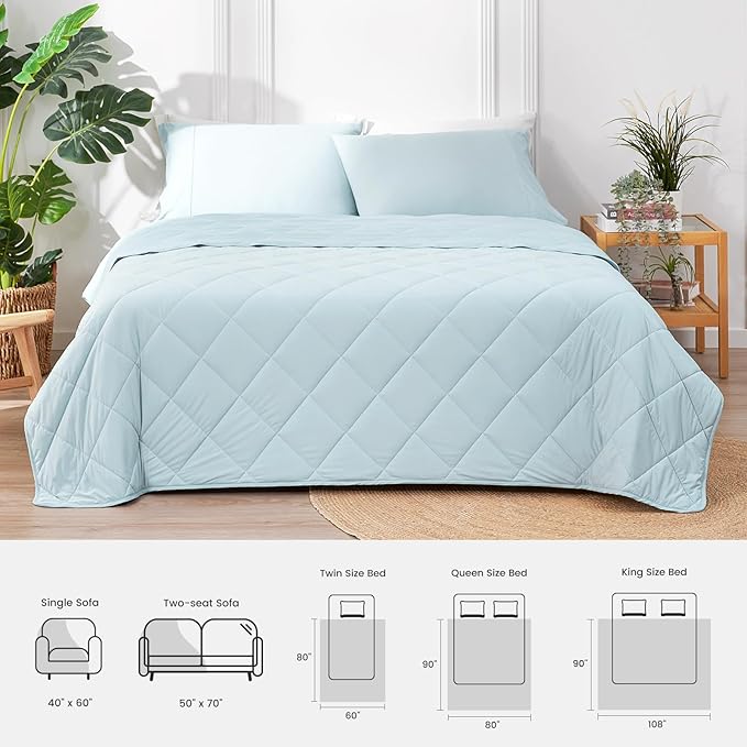 Cozy Bliss Cooling Blanket for Hot Sleepers, Q-Max 0.4 Cooling Comfort Queen Size, Cold Blankets for Night Sweats Sleeping, Ultra-Cool Lightweight Breathable Summer Blanket for Bed
