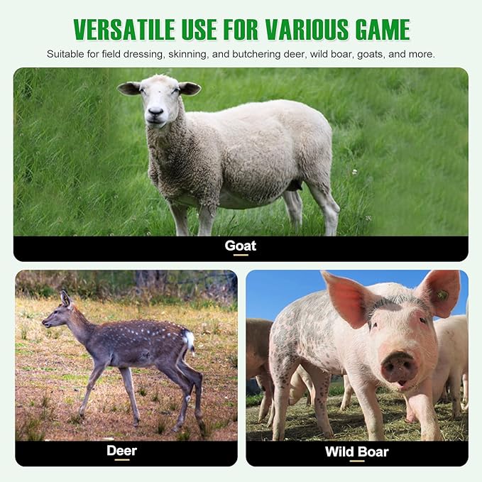 Deer Game Hunting Hoist Processing Rack Stand, Skinning Station Equipment Hide Tools for Hog Goat Sheep Boar Animal Field Dressing Cleaning Butchering