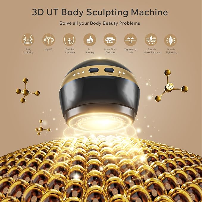 Depsoul Body Massager, 2 in 1 Professional Wireless Electric Massager with 3 Gears for Belly, Waist, Leg, Butt, Arm (Black)