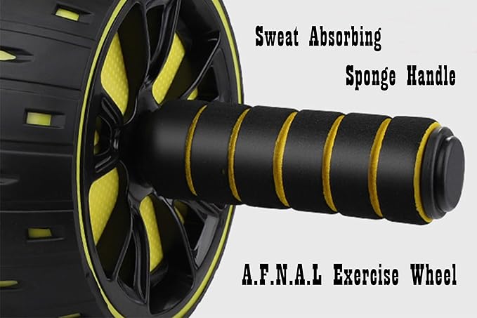 AB Wheel Roller, Exercise Abdominal Wheel Fitness for Gym & Home, Work-out Strength-Training Equipment with Knee Pad