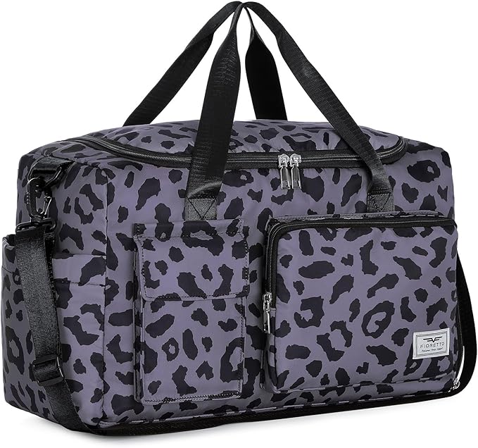 FIORETTO Women's Gym Duffle Bag with Shoes Compartment, 37L Capacity, Ideal for Travel, Gym, Sports, Duffel, Weekender