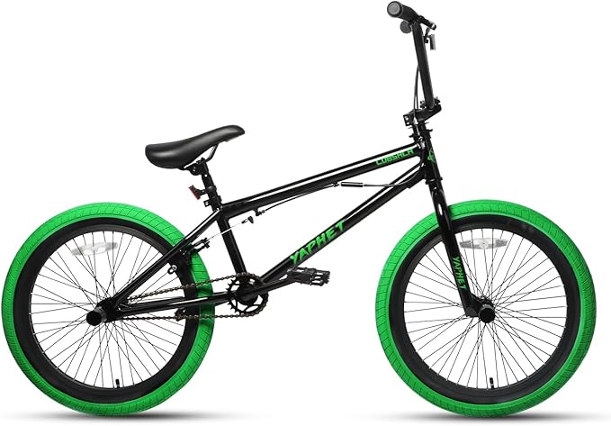 Freestyle BMX Bike, 20 Inch Yaphet Bicycle for Teen Beginner and Adult Riders, Bike with Hi-Ten Steel Frame, Multiple Colors