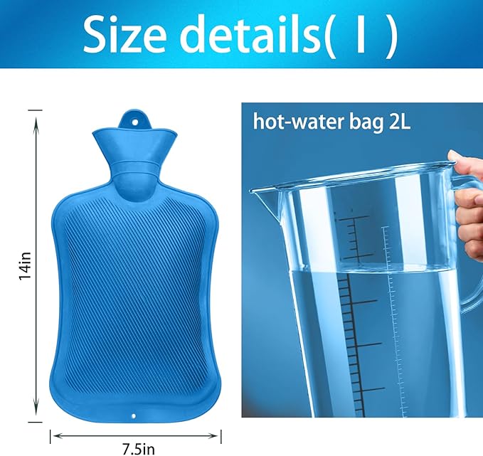 Coffee Enema Bag Kit, Douche Bag Combination Kit for Men and Women 5ft PVC Hose, 2L Capacity Water Colon Detox Cleanse Kit (Blue, 2L)